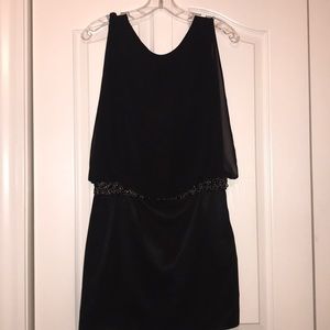 Black dress with embellishment belt